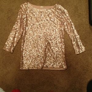 J. Crew gold sequin top size XS