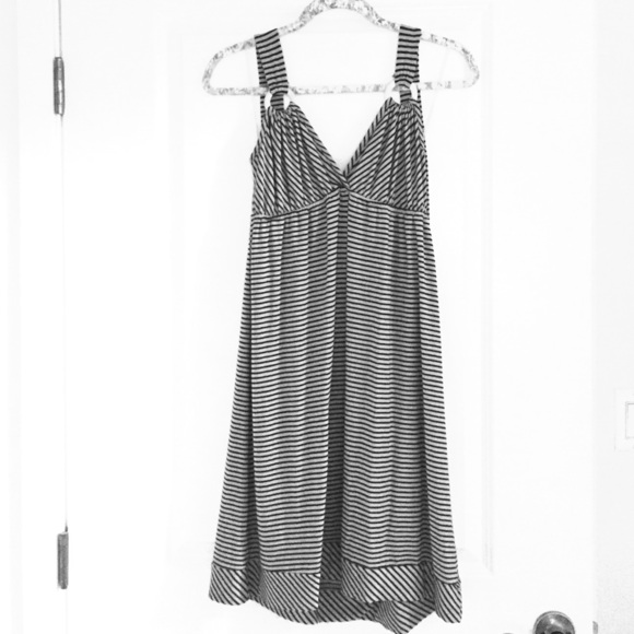 Audrey 3+1 Dresses & Skirts - Striped grey and black halter jersey dress
