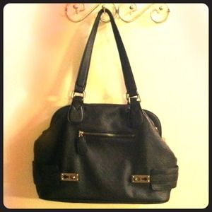 Jessica Simpson black leather shoulder bag