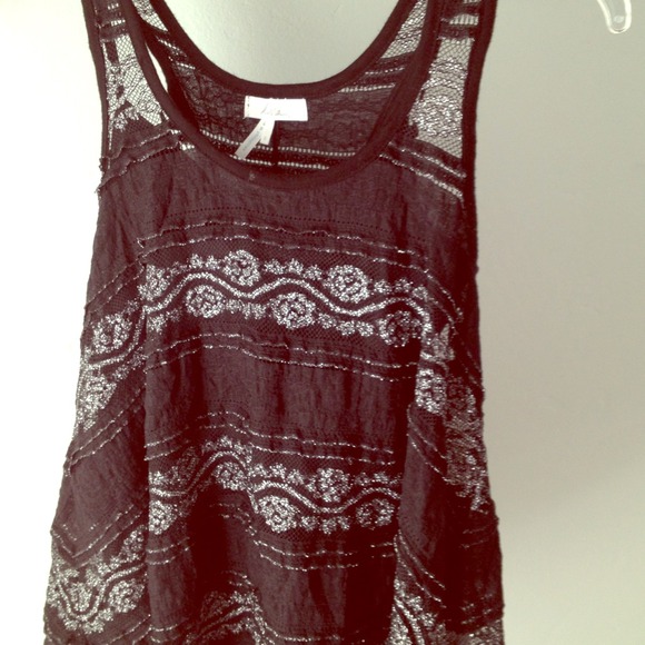 Black/silver transparent tank top from Pac Sun