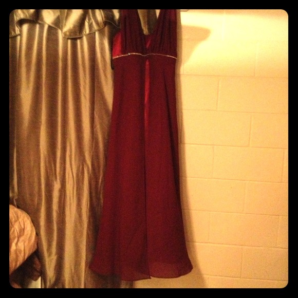 Maroon rhinestone gown