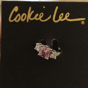 Pink sterling silver ring
