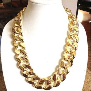 Large Gold Acrylic Link Necklace