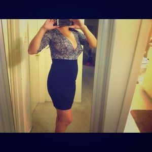 Express Black and white dress