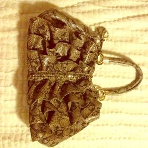 Bebe snake print embellished ruffle purse!