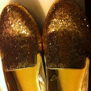 Gold glitter smoking slipper