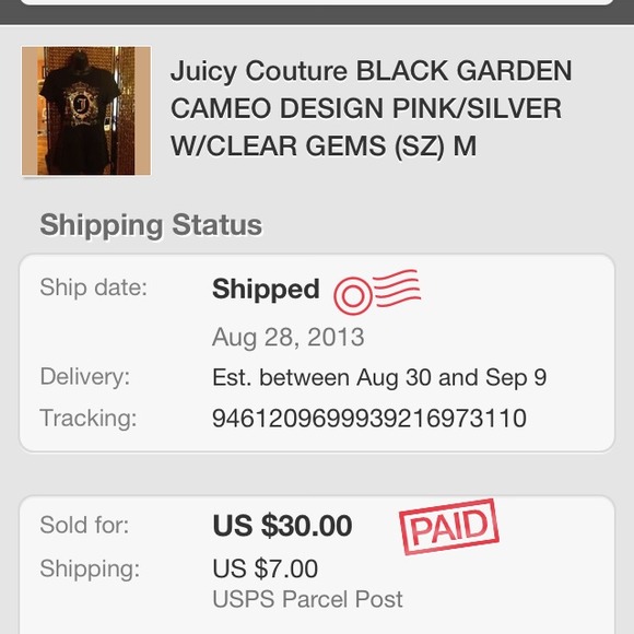 Juicy Couture Black Tee reduced