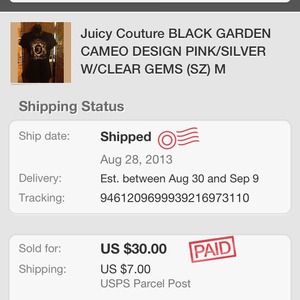 Juicy Couture Black Tee reduced