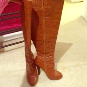 Michael Antonio over the knee congac boots