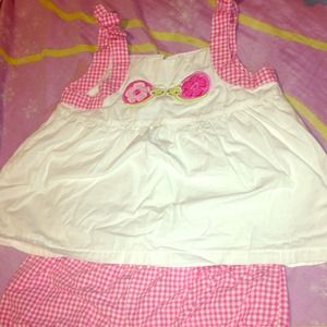 Pink Striped Cute Snails 2-Piece Outfit