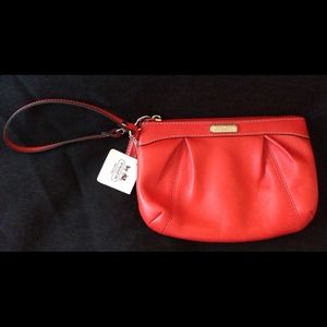 "HOLD evita11" NWT Coach leather pleated wristlet