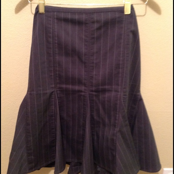 BCBG Dresses & Skirts - *BUNDLE channeno* Gray Strip Skirt & red sweater