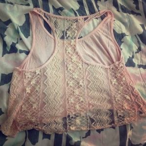 ❌SOLD❌ Crochet lace racer back tank top 🌸