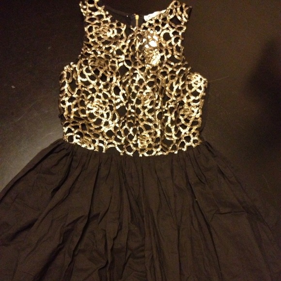 BUNDLE: Gold & Black Dress & Rubbish Sweater
