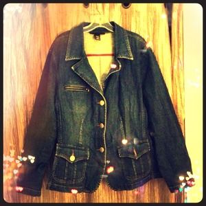 Plus Size Denim Blazer Jacket