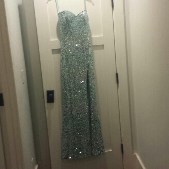 REDUCED!! Blue la femme sequin dress - Picture 3 of 4