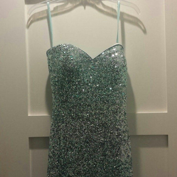 REDUCED!! Blue la femme sequin dress - Picture 4 of 4