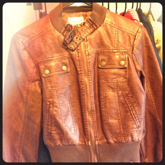 Brown leather jacket