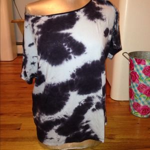 Tie dye off the shoulder tee