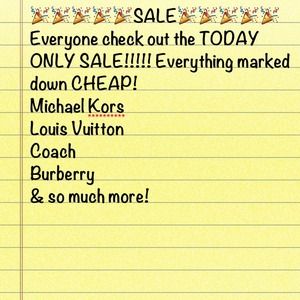 CHECK OUT MY SALE THAT IS TODAY ONLY!!!!