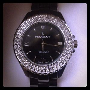 Peugeot women's PS4830Bk ceramic Swarovski watch