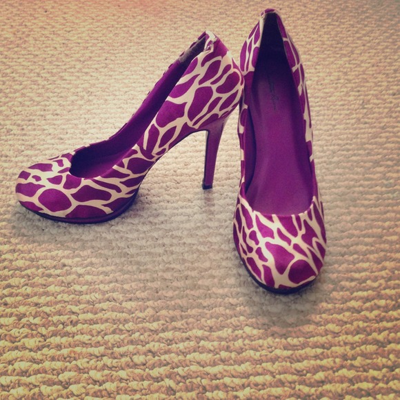 Size 6 purple animal print pumps - Picture 1 of 4