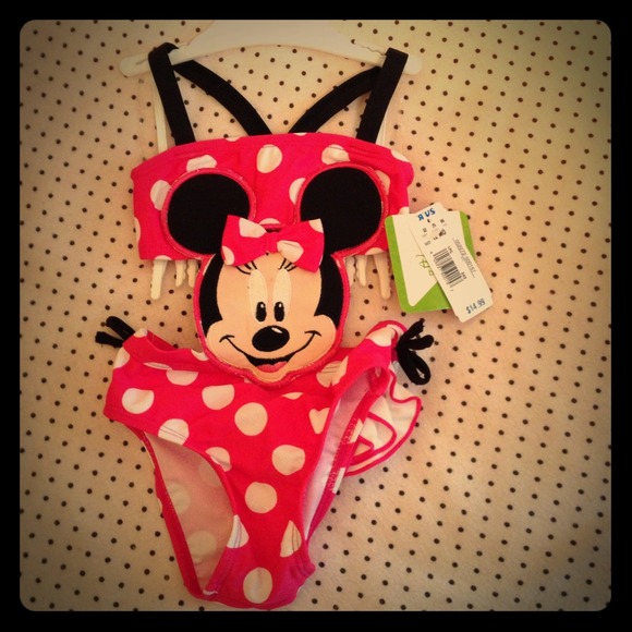 Minnie Mouse cut out bathing suit GIRLS 12mo