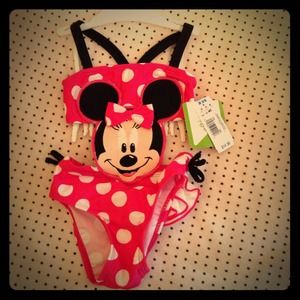 Minnie Mouse cut out bathing suit GIRLS 12mo