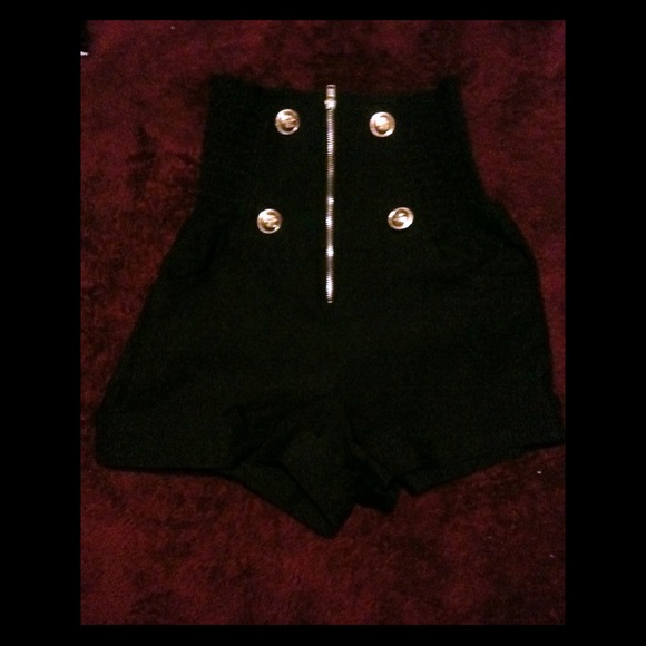 💢RESERVED Black Sailor Type High Waisted Shorts