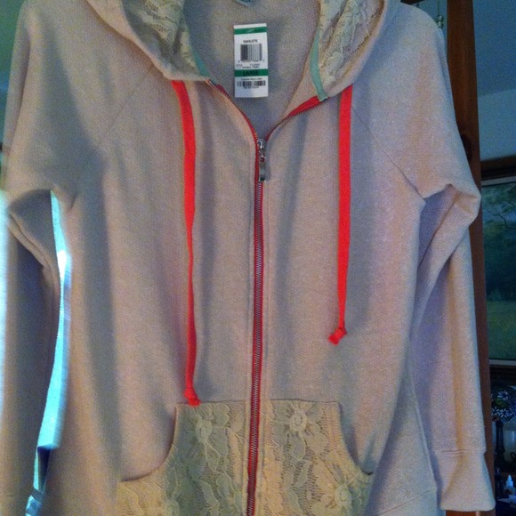 Lace trimmed hoodie