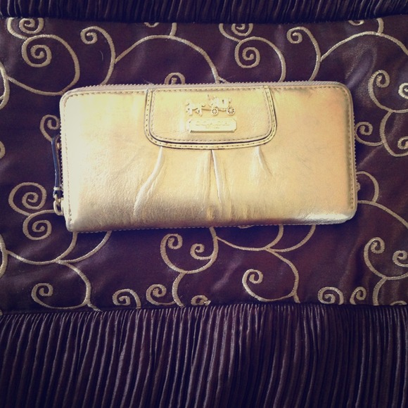 Gold authentic coach wallet