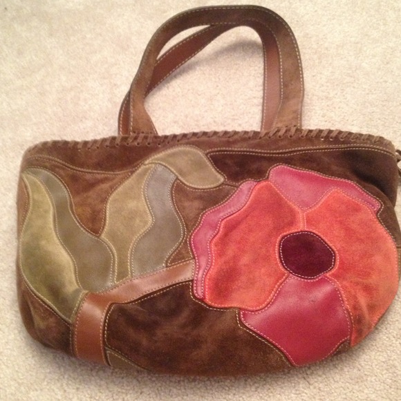 Coach suede flower tote