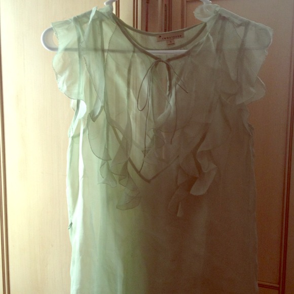Light green silk top