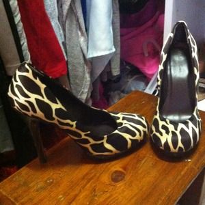 Camel print high heels