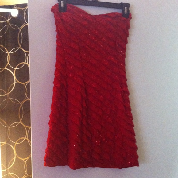 Red mini dress