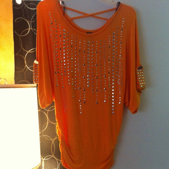 Orange Coogi shirt/short dress
