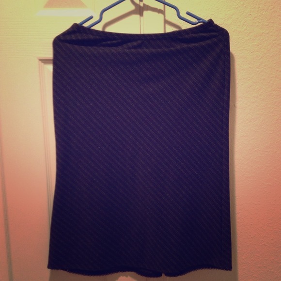 Black Diagonal Striped Skirt