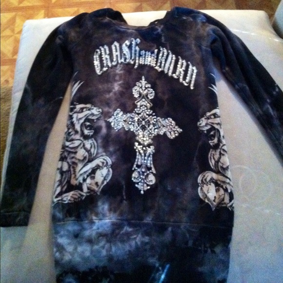 Crash & Burn bling sweater❤ SOLD