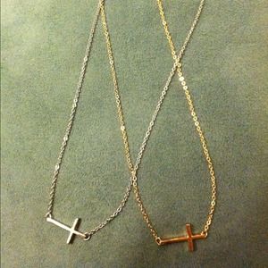 Sideways Cross Necklace