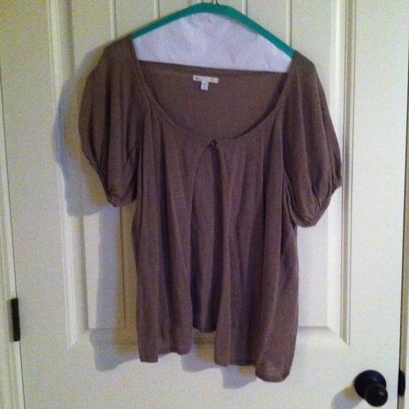 Short Sleeve, Light Brown Cardigan