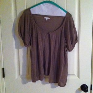 Short Sleeve, Light Brown Cardigan