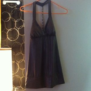 Grey sparkle shirt with chain back