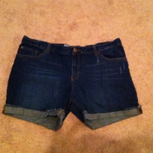 Dark Washed Boyfriend Denim Shorts