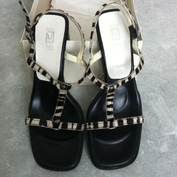 Faux zebra sandals