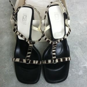 Faux zebra sandals