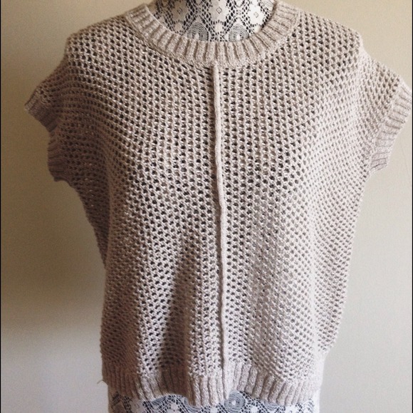 BUNDLED❗️Shimmering cropped open-knit top - Picture 1 of 4
