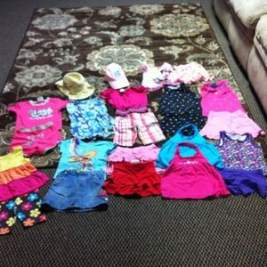 Large lot of baby girl summer clothes 18-24m