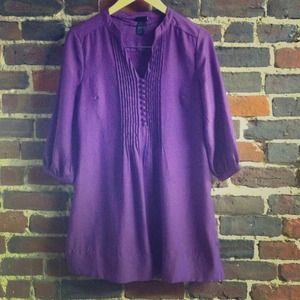 Purple 60s Inspired Silk Mini Dress