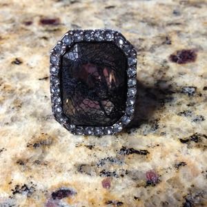 Smokey quartz lace costume ring