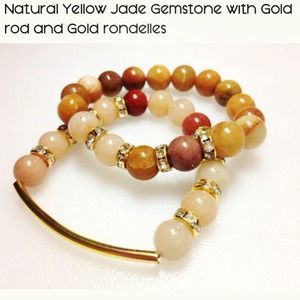 Yellow jade natural gemstone bracelet